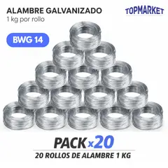 GENERICO - Alambre Galvanizado 14 1kg 20 unidades