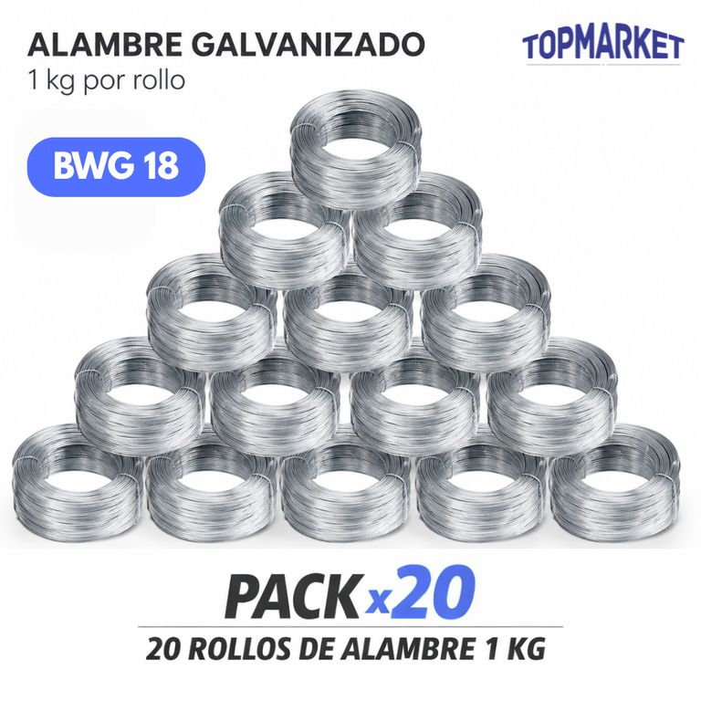Alambre Galvanizado 18 1kg 20 unidades