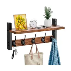 OFERTABKN - Repisa Perchero Estante De Pared Estanterías Marrón