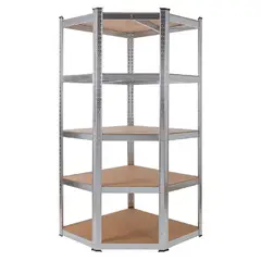 DOER - Estante Esquinero Galvanizado 75x40x180cm, 5 Repisas, 200kg