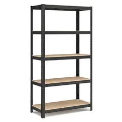 DOER - Estante Rack Metálico Negro 90x40x180cm, 5 Repisas, 175kg