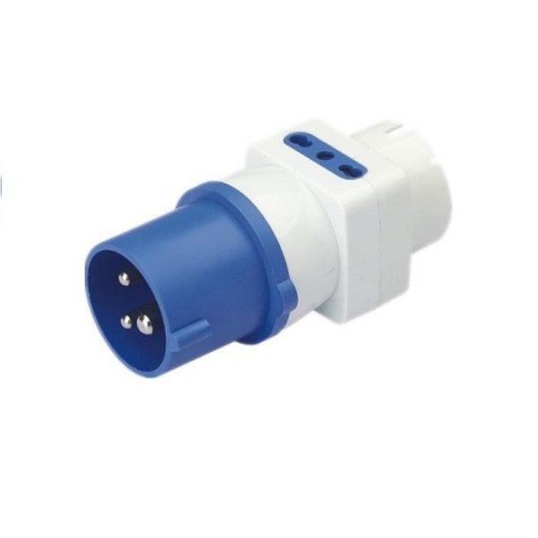 Adaptador Entrada Macho 2P+T 16A Salida Triple 10-16A 220V