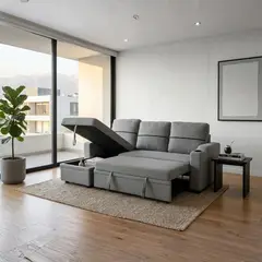 INTERMUEBLES - SECCIONAL CAMA BERGAMO MULTI-FUNCIONAL TELA