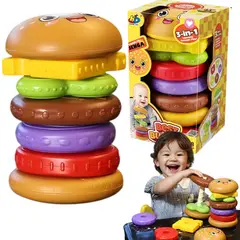 GENERICO - Juguete Didáctico Apilable Torre Hamburguesa Para Bebés