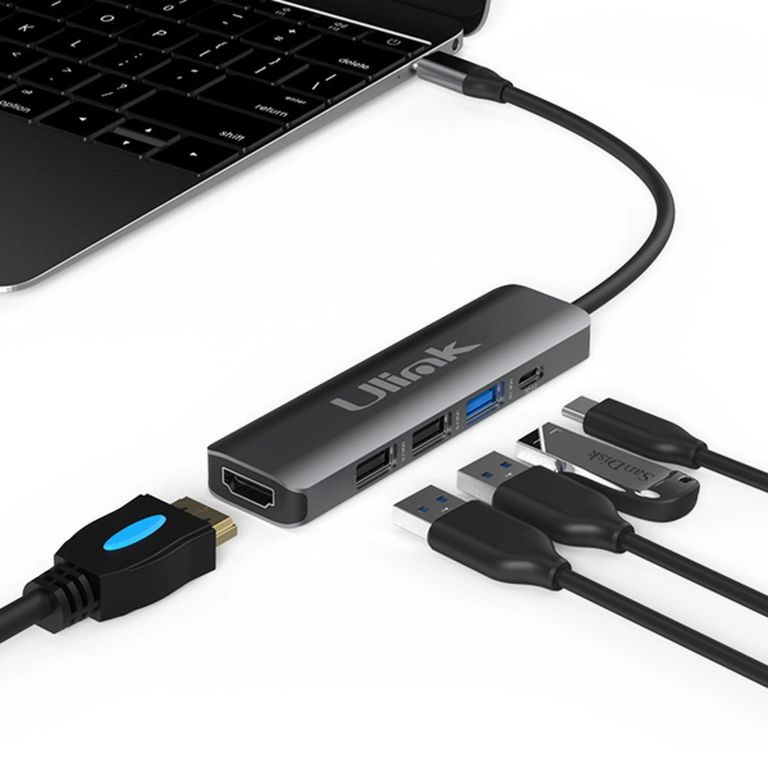 Adaptador Hub 5 en 1 USB-C a HDMI 4K y USB 3.0 UL-ADC502