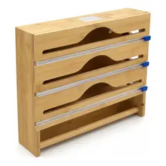 GENERICO - Dispensador Organizador Porta Nova Bambu 3 Niveles Beige
