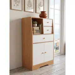 GENERICO - Aparador Buffet De Cocina Organizador Estilo Nórdico Con 3 Cajones Y Puertas 61x30x100cm Cocina Mueble Auxiliar Comedor