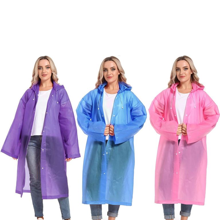 3Pcs Poncho Impermeable Sin Olor Suave Capa Impermeable