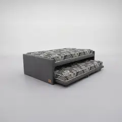 BLOCCARE - Cama NIDO 1.5 Plaza / 190 cm Arriba y Abajo - Colchón Ideal- Ruedas Diván (Gris)