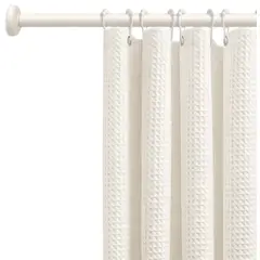 HD HOGAR SPA - Cortina De Baño Impermeable Con Textura Waffle 180x180cm Crudo