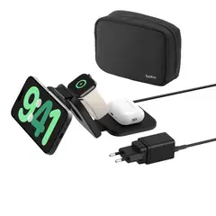 BELKIN - Base de carga 3 en 1 inalámbrica de viaje Qi2