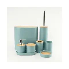 GENERICO - Set Juego De Baño 8 Piezas Bambú Lavado Y Almacenamiento Labg