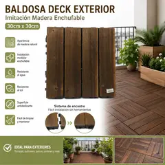 GENERICO - Baldosas de Madera Carbonizada para Exteriores, 30x30cm, Intercambiables