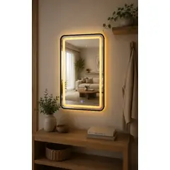 GENERICO - Espejo LED Rectangular L05 Black 60x80 cm