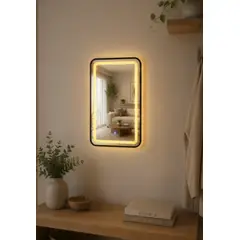 GENERICO - Espejo LED Rectangular L05 Black 40x60 cm