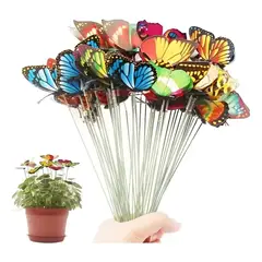 GENER - 25 Estacas Mariposa Diámetro 12 Cms Decoración Jardín