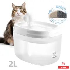 KOBA - Bebedero Eléctrico Para Mascota Gato Perro Fuente Agua Silencioso Estilo Nube 2 Litros Color Blanco