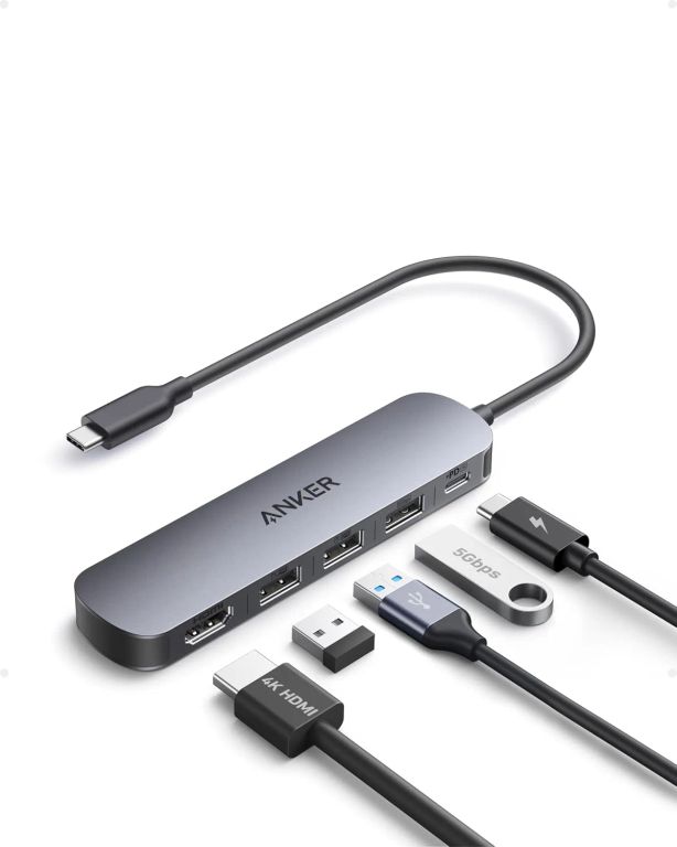Adaptador Hub USB-C 5 en 1 con HDMI 4K 30Hz, USB 3.0 5Gbps y Carga PD 90W a $18.990