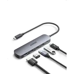 ANKER - Adaptador Hub USB-C 5 en 1 con HDMI 4K 30Hz, USB 3.0 5Gbps y Carga PD 90W