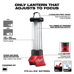 MILWAUKEE - M18 Cuerpo Linterna Lampara Led 700Lum 4 Modos Ip54 Cargador Usb Sin Baterias Ni Cargador