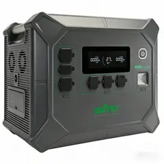 EWTTO - ES2400 Generador Solar Portátil 2400W 2048Wh - LiFePO4, Carga Rápida 2.2H, UPS, LED, 19 Puertos