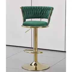 IDEEHOUSE - Set 2 Taburete Piso Bar Terciopelo Queen Base