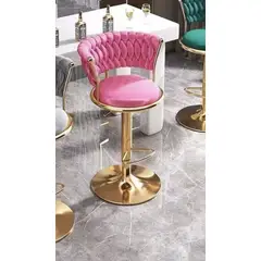 IDEEHOUSE - Set 2 Taburete Piso Bar Terciopelo Queen Base