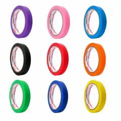 USATAPE - Cinta Enmascarar Masking Tape Color 18mmx20m 9 Colores