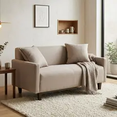 DANIELS - Sofá Living 2 Cuerpos Beige Liso 157X80 Lisboa