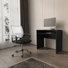 ARTHOME - Set Escritorio Wengue Con Silla New York Negra y Roja