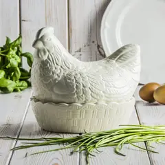 MASON CASH - Nido Gallina Crema Cerámica