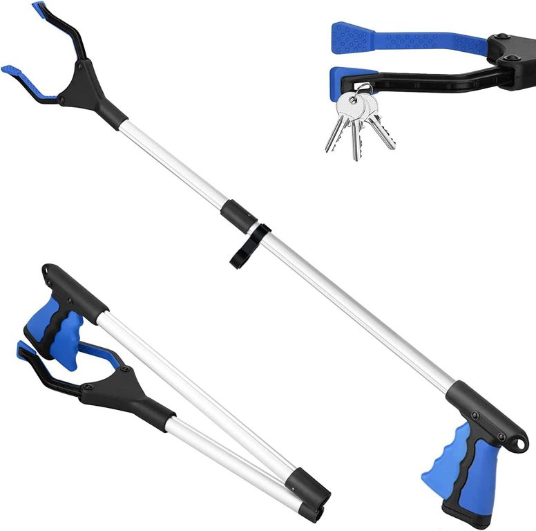 Bastón Con Pinza De Agarra Recogedor De Basura Plegable