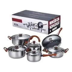 VIDA BUENAS - Bateria Cocina Cacerolas 12 Piezas Juego De Ollas Acero Inox
