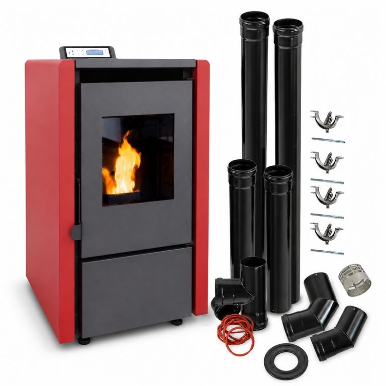 Estufa Pellet 6,2 Kw 100 M2 Wifi Burdeo + Kit De Instalación