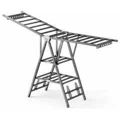 IDEEHOUSE - Tendedero Plegable Acero Inoxidable 170cm Gris Oscuro