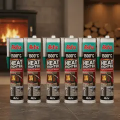 AKFIX - Silicona Alta Temperatura Negro 310 Ml. 1500 C° 6 Unidades