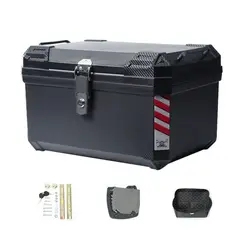 ATURE - 65l Bandas Reflectantes Rojas En El Maletero Para Moto Negro