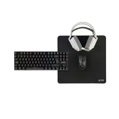 LEVO - Kit Gamer Teclado + Mouse + Audifono + Mousepad L - Blanco
