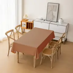 OKAY - Mantel Rectangular Impermeable Antimanchas Tela Eco Cuero Beige Oscuro
