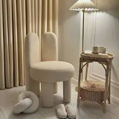 SANTU HOME & DECO - Silla taburete para tocador de terciopelo