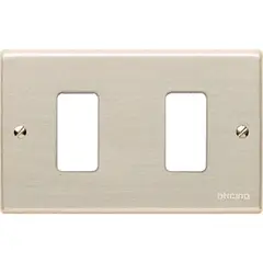 BTICINO - Placa 2 Puestos Aluminio Oxidal C-Tornillo Magic