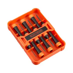 BLACK+DECKER - Juego 6 destornilladores precisión BDHT84015-4