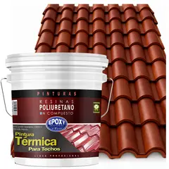 EPOXY - PINTURA TERMNICA TECHOS EVITA CONDENSACIÓN - AISLANTE Y ANTI CALOR - TINETA 4G - TERRACOTA OSCURO