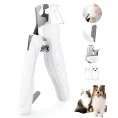 KINDA NICE - Profesional Corta Uñas Con Luz Led Y Lima Para Perros Gatos
