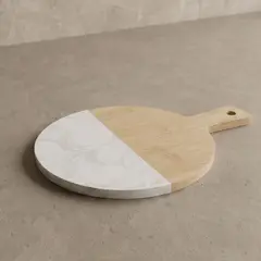 DECO EXPRESS - Tabla de Marmol y Bamboo para Servir 33x24 cm