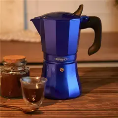 OROLEY - Cafetera Italiana Blue Inducción 9 tazas