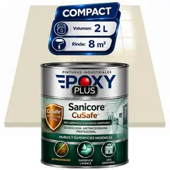 EPOXY - Pintura Epóxica Hospitalaria Sanicore CuSafe - MUROS Y PISOS - SIN OLOR - COMPACT 2L - BLANCO PERLA