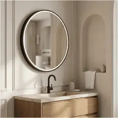 HOMER DESIGN - Espejo inteligente Marco Melalico Con Luz Led Touch Para Baño 60cm