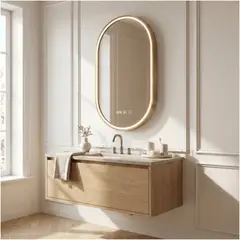 HOMER DESIGN - Espejo inteligente Marco Melalico Con Luz Led Touch Para Baño 50x70cm