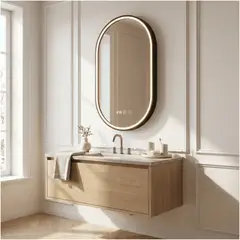 HOMER DESIGN - Espejo inteligente Marco Melalico Con Luz Led Touch Para Baño 50x70cm